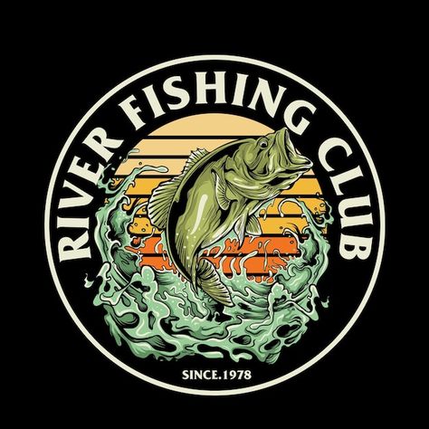 Fish Restaurant Logo, Bass Logo, Fishing Logo, Fish Restaurant, Nature Logo Design, Retro Logo Design, Fish Graphic, Smooth Sailing, Restaurant Logo