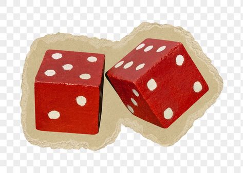 Red Ripped Paper, Dice Png, Las Vegas Vintage, Paper Transparent, Vegas Vintage, Red Dice, Ripped Paper, Vintage Png, Collage Scrapbook