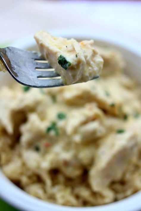 Instant Pot Creamy Chicken--the easiest cheater recipe out there. Chicken, cream cheese, cream of chicken soup and an Italian dressing mix packet are combined to make a delicious chicken and rice dinner with hardly any work. This version is made in your electric pressure cooker in just a few minutes. Chicken And Rice Dinner, Golden Mushroom, Chicken Cream Cheese, Creamy Italian Chicken, Slow Cooker Creamy Chicken, Creamy Chicken Recipes, Italian Dressing Mix, Pressure Cooker Chicken, Rice Dinner