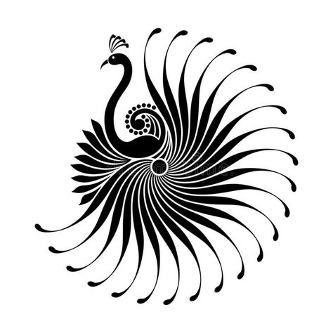 Indian Art Design Pattern, Indian Peacock Tattoo, Indian Designs Pattern Art, Peacock Illustration Design, Laser Cut Design Pattern, Peacock Illustration, Peacock Vector, Optical Illusion Tattoos, Illusion Tattoos