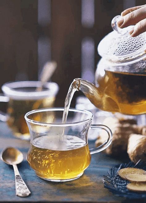 Tea Time GIF Tea Gif, Ginger Tea Benefits, Warm Winter Drinks, Collage Magazine, Garden Collage, Health Benefits Of Ginger, Boutique Photography, Coffee Gif, Good Morning Coffee Gif