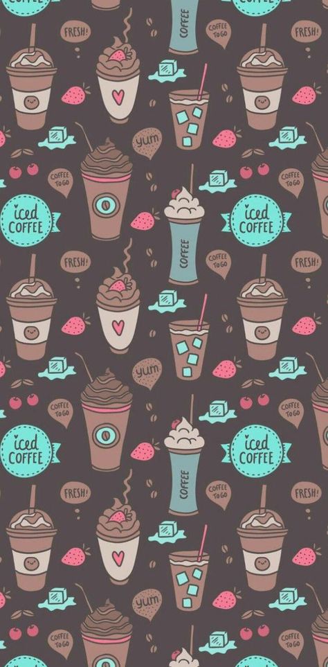 Download Iced Coffee wallpaper by Agaaa_K - 95 - Free on ZEDGE™ now. Browse millions of popular cherry Wallpapers and Ringtones on Zedge and personalize your phone to suit you. Browse our content now and free your phone Donuts, Coffee Cups, Ice Cream, Drinks, Cream, Coffee, Pattern