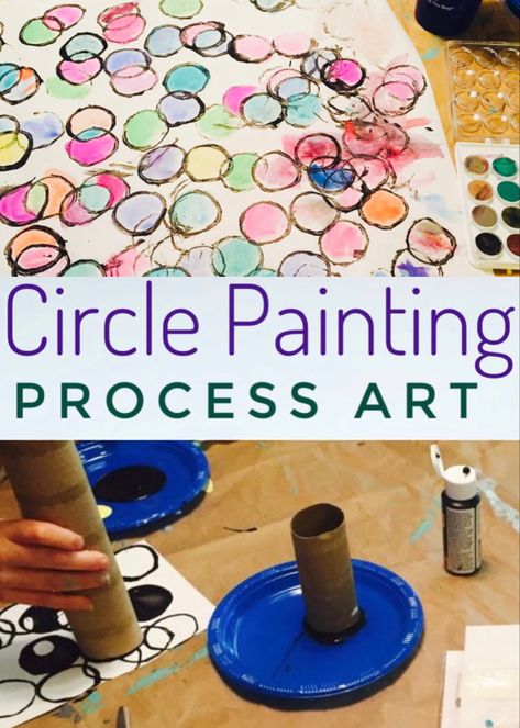 Shape Process Art, Process Art Eyfs, Reggio Art Activities Preschool, Circle Ideas For Preschool, Discovery Activities For Preschoolers, Circle Projects Preschool, Pre K Painting Activities, Artist Theme Preschool, Process Art For Prek