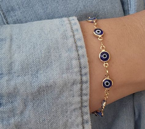 Greek summer evil eye bracelet Blue Evil Eye Bracelet, Boho Handmade, Pink Skull, Bohemian Handmade, Crystal Eye, Tassel Bracelet, Protection Bracelet, Blue Evil Eye, Chain Extenders