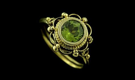 Did you know, #peridots are the only gemstones that can be found in meteorites? http://bit.ly/1rEGB7i Yellow Gold Anniversary Rings, Peridot Engagement Rings, Bezel Set Engagement Ring, Gold Anniversary Rings, Peridot Jewelry, Ring Bezel, Peridot Ring, Swirl Design, Delicate Rings