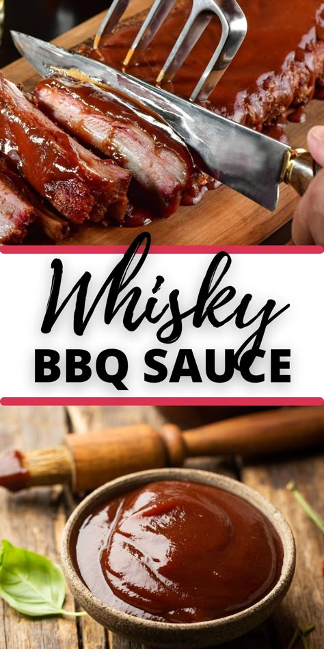 If you're go to meal at T.G.I.F.'s is the Jack Daniel sauce chicken, you have to try making this copycat Whisky Barbeque Sauce at home. Bbq Rib Sauce, Whiskey Bbq Sauce, Jack Daniels Bbq Sauce, Home Made Bbq Sauce, Bourbon Bbq Sauce, Healthy Sauce, Bbq Sauce Homemade Easy, Make Bbq Sauce, Barbeque Sauce Recipe