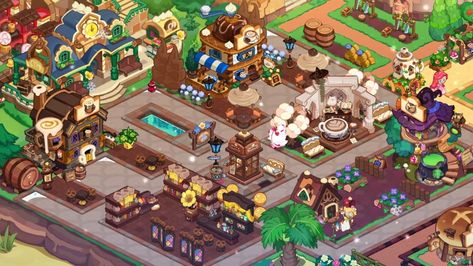 Crk Kingdom Layout Fall, Cookie Run Train Station, Crk Train Station Decor, Cookie Run Kingdom Train Station, Crk Builds, House Layout Ideas, Crk Ideas, Crk Layout, Kingdom Layout