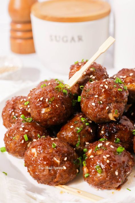 Easy Beef Bulgogi Meatballs | Two Plaid Aprons Beef Bulgogi Meatballs, Bulgogi Meatballs, Easy Beef Bulgogi, Bulgogi Marinade, Korean Beef Bulgogi, Bulgogi Sauce, Grilled Ribeye, Chicken Rice Bowls, Meatball Bake