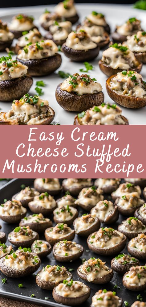 Easy Cream Cheese Stuffed Mushrooms Recipe | Cheff Recipes Stuffed Mushrooms With Cream Cheese And Bacon Recipe, Three Cheese Stuffed Mushrooms, Cream Cheese Stuffed Olives, Cream Cheese Stuffed Mushrooms 12 Tomatoes, Stuffed Mushrooms Olive Garden Recipe, Stuffed Mushrooms With Cream Cheese Sausage Recipes, Portable Mushroom Recipes, Stuffed Mushroom Recipes Cream Cheese, Stuffed Mushrooms Cheese