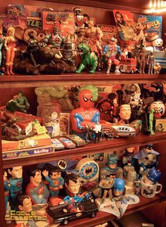 vintage toy collection display Vintage Toy Collection, Toys Shelf, Vintage Toy Display, Toy Collection Display, Collectibles Display, Toy Shelf, Toy Shelves, Action Figure Display, Toy Display