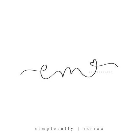 Initial E Tattoo Ideas, Cm Tattoo Initial, Mimi Tattoo Ideas Simple, Simple Sally Tattoo Initials, Initial E Tattoo, E Tatoos Letter, Simple Sally Tattoo, Cursive E Tattoo, Letter E Tattoo Ideas