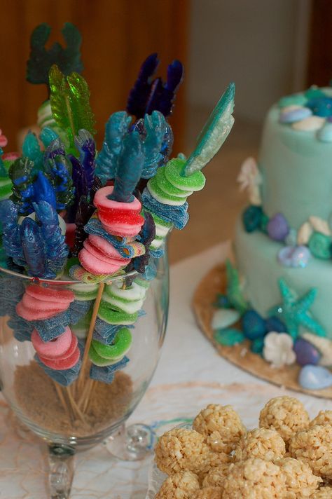 Real Parties: An Amazing Atlantis Birthday! | Tikkido.com Atlantis Party, Quinceñera Ideas, Toddler Birthday Cakes, City Of Atlantis, Movie Night Food, Lost City Of Atlantis, Disney Movie Night, Mermaid Parties, Kids Party Food