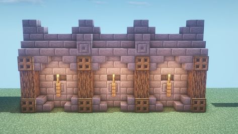 Minecraft wall design Walls Design Minecraft, Wall Design Ideas Minecraft, Mc Wall Design, Minecraft Castle Wall Ideas, Minecraft Castle Wall Designs, Wall Minecraft Designs, Wall Ideas Minecraft, Wall Designs Minecraft, Minecraft Walls Ideas