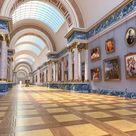 Time Princess Background, Gacha Museum Background, Museum Interior, Mobile App Design Inspiration, Castles Interior, Night At The Museum, Royal Aesthetic, Fantasy Background, Roman Architecture