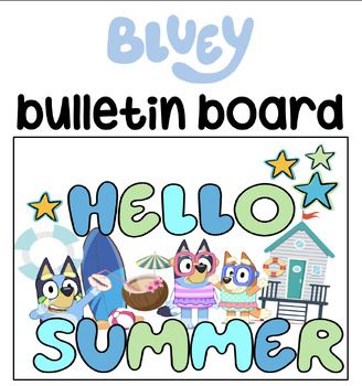 Get ready for summer with this heartwarming beach bulletin board / display with a Bluey theme! The perfect way to decorate your classroom while peaking the interest of your students! Included: -All letters (Hello Summer) -Clipart *everything is sized for easy printing on 8.5x11 paper! Bluey Themed Bulletin Board, Bluey Theme Classroom, Bluey Bulletin Board Ideas, Bluey Classroom Themes, Bluey Classroom, Beach Bulletin Boards, Summer Bulletin Board, Summer Door Decorations, 2024 Classroom