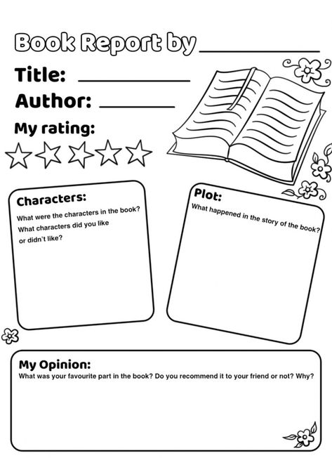 Book Report Worksheet, Grade Book Template, 3rd Grade Books, Handmade Gift Boxes, Worksheets For Grade 3, Reading Month, Report Card Template, Easy Books, Library Activities