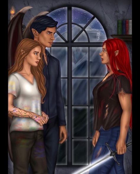 House of Sky and Breath (CC2) SPOILER Rhysand and Feyre meet Bryce Quinlan Sjm Crossover, Sjm Fanart, House Of Sky And Breath, Sky And Breath, Bryce Quinlan, Sara J Maas, Feyre And Rhysand, City Sky, Sarah J Maas Books