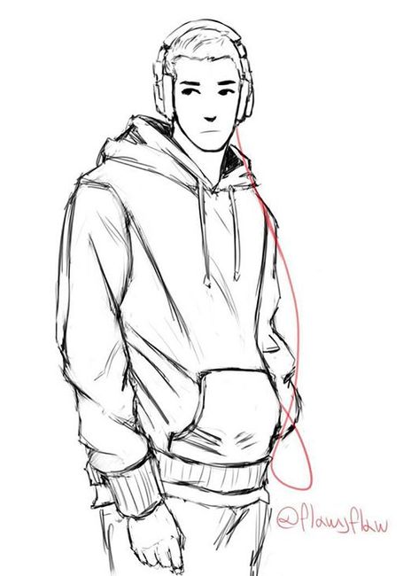 Hoodie Wrinkles Reference, Hoodie Drawing Side View, Guy With Hoodie Drawing, Hoodie Guy Drawing, Jumper Drawing Reference, Pants Side View Drawing, Drawing Reference Poses Male Hoodie, Hoodie Pose Reference, Drawing Hoodie Reference