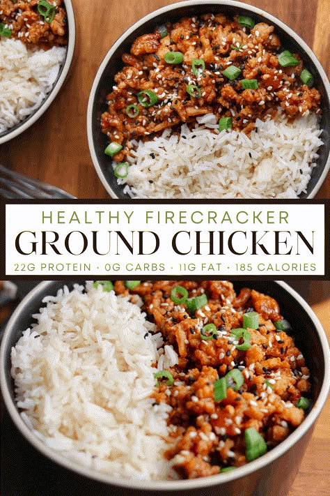 Firecracker Ground Chicken, Firecracker Chicken, Ground Chicken Recipes, Health Dinner, Low Carb Diet Recipes, Low Carb Dinner Recipes, Chicken And Rice, Health Dinner Recipes, Ground Chicken