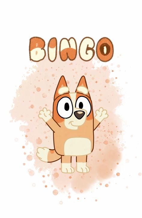 Bluey Bingo Drawing, Bingo Wallpaper Aesthetic, Cute Bluey Wallpapers, Bluey Doodles, Bluey Bingo Wallpaper, Bluey Nails Cartoon, Bluey And Bingo Wallpaper, Bingo Fanart, Bluey Drawings