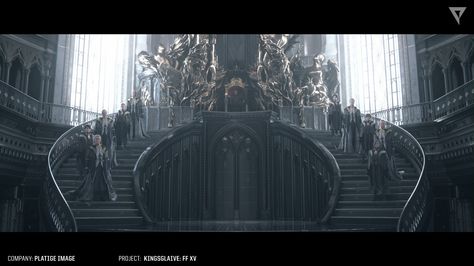 Final Fantasy Kingsglaive, Fantasy College, Magnificent Architecture, Winter Queen, Fantasy Kingdom, Fantasy Architecture, Adventure Map, Final Fantasy X, Throne Room