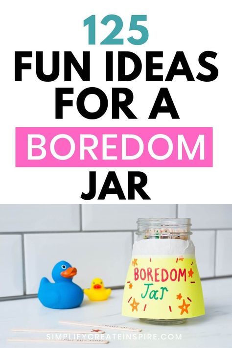 Bored Jar Ideas For Kids, Activity Jar Ideas, Bored Jar Ideas, Boredom Jar, I'm Bored Jar, Jar Activities, Bored List, Activity Jar, Boredom Busters For Kids