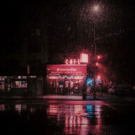 Night Aesthetic Rain, London At Night Aesthetic, Paris Night Aesthetic, Nyc Aesthetic Night, Paris Aesthetic Night, Nyc At Night, Diner Aesthetic, Aesthetic Rain, Rainy Evening