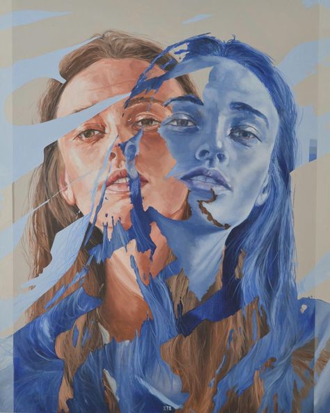 Overlapping Art, Distortion Art, Portraiture Artist, Artist Portrait, Art Alevel, Gcse Art Sketchbook, A Level Art Sketchbook, Portraiture Painting, Gcse Art