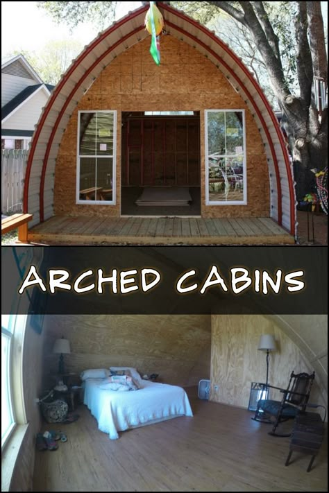 For as low as $960, you can get their basic arched cabin kit - minimally insulated and finished with basic end caps... Read more here! Arched Tiny House, Arched Cabins, Expensive Lifestyle, Arched Cabin, Cabin Designs, Building A Cabin, Cabin Tiny House, Arch House, Cabin Kits