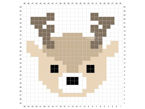 c2c Deer Crochet Pattern Crochet Deer Blanket, Crochet Blanket Squares, Corner Crochet Blanket, Crochet Deer Pattern, Free Crochet Baby Blanket Pattern, Deer Crochet Pattern, Corner To Corner Crochet Blanket, C2c Graphgan, Deer Crochet