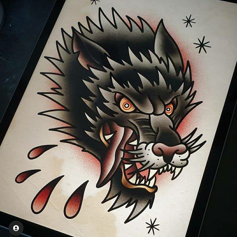 Wolf Traditional Tattoo, Sketchbook Ipad, Wolf Tattoo Traditional, Coyote Tattoo, Traditional Tattoo Old School, Traditional Tattoo Inspiration, Tattoo Apprenticeship, Traditional Style Tattoo, Traditional Tattoo Sleeve