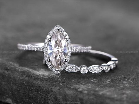 Engagement,Engagement Ring,Wedding Ring,Wedding,Ring For Her,Gift For Her,Birthday Ring,Promise Ring,Gift For Love,Ring For Wife,Moissanite Ring Marquise Wedding Band Set, Marquise Wedding Set, Wedding Rings Marquise, White Gold Promise Ring, Ring Party Jewelry, Diamond Engagement Band, Set Rings, Sterling Silver Rings Set, Cz Rings Engagement