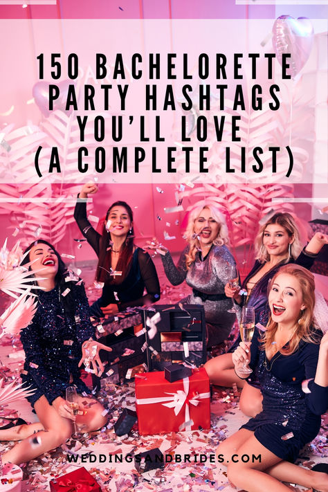 Hashtags for every style of celebration. Bachelorette Name Ideas, Bachelorette Party Names, Bachelorette Hashtag Ideas, Bachelorette Hashtags, Bachelorette Party Hashtags, Group Chat Names, Cool Hashtags, Hashtag Ideas, Fun Bachelorette Party