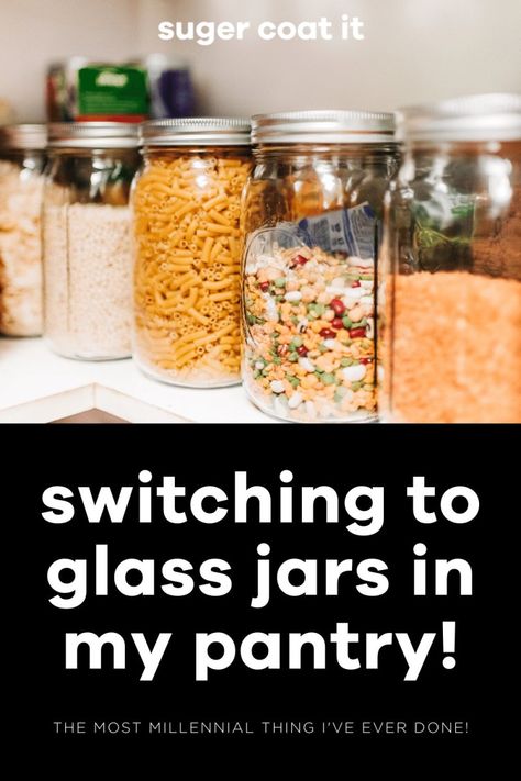 It may be the on-trend thing to do but switch to using glass jars in your pantry and you'll love it! No matter how ordinary your pantry is, I know I did! Glass Jars For Pantry Storage, Pantry Mason Jar Storage, Mason Jar Storage, Dehydrated Foods, Pea And Ham Soup, Ham Soup, Mason Jar Meals, Coffee Jars, Italian Soup