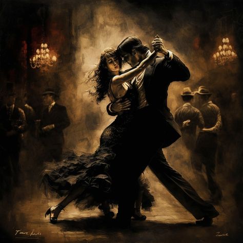 Tango Dance Painting, Waltz Dance Aesthetic, Dance Scenes From Movies, Dancing Reference Drawing Couple, Dancing Couple Aesthetic, Waltz Pose, Tango Aesthetic, Ballroom Art, Dancing Reference