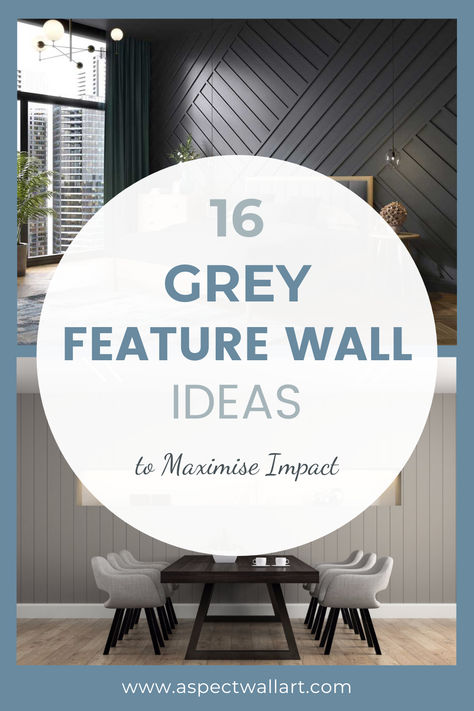 16 Stylish Grey Feature Wall Ideas to Maximise Impact Grey Kitchen Feature Wall Ideas, Light Grey Walls With Accent Wall, Charcoal Feature Wall Living Rooms, Grey Living Room Accent Wall, Grey Feature Wall Bedroom, Feature Wall Ideas Dining Room, Grey Feature Wall Living Room, Grey Wall Ideas, Office Feature Wall Ideas