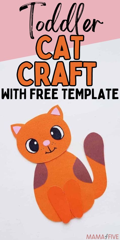 Easy Cat Crafts Preschool, Kitten Activities For Preschool, Kitten Craft Preschool, Cat Activities For Toddlers, Easy Cat Craft, Cat Art Preschool, Cat Craft For Toddlers, Cat Craft Preschool, Kitty Crafts For Kids