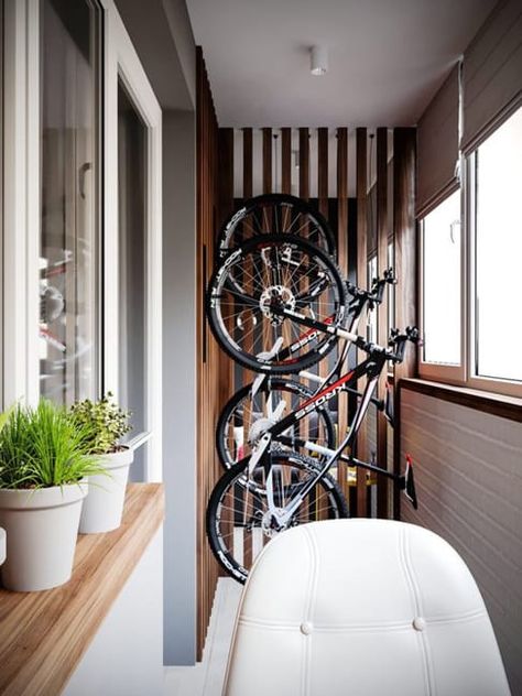 Space Saving Bike Storage Solutions, Functional Home Storage and Organization Bike Storage Balcony, Bike Storage Room, Indoor Bike Rack, Indoor Bike Storage, Bicycle Room, Bike Storage Solutions, Modern Wall Shelf, Coastal Dining, Small Balcony Design