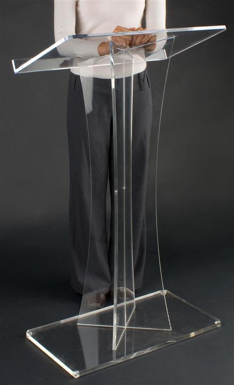 Acrylic Podiums for Floor, X-Shaped Post, Rubber Feet - Clear Acrylic Podium, Church Pulpit, Podium Design, Table Acrylic, Communion Table, Corporate Event Design, Church Interior Design, Church Furniture, Church Stage Design