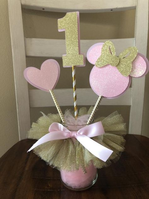 Pink And Gold Birthday Decorations, Γενέθλια Mickey Mouse, Minnie Mouse Birthday Theme, Pink Gold Party, Minnie Mouse Party Decorations, Pink And Gold Birthday, Minnie Mouse Theme Party, Minnie Mouse Birthday Party Decorations, Gold Birthday Decorations