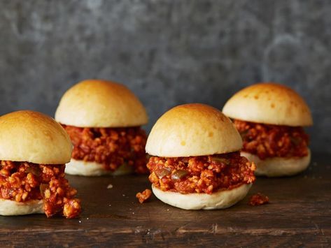 Sloppy Jane Sliders Recipe | Kelsey Nixon | Food Network Sloppy Jane Recipe, Sloppy Janes, Sloppy Jane, Sloppy Joes Sliders, Food Network Star, Paleo Crockpot, Valerie Bertinelli, Sloppy Joe, Slider Recipes