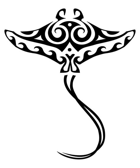 Maori stingray tattoo pattern via nolzifdm105 - simple. I like the waves on the wings. If I had a reason to get a sting ray tattoo, this is the one I'd get Maori Tattoo Frau, Tato Maori, Stingray Tattoo, Ray Tattoo, Polynesian Art, Maori Designs, Handpoke Tattoo, Muster Tattoos, Hawaiian Tattoo