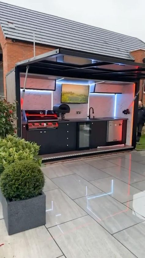 Please welcome our new BBQ pod! This is the latest creation by our very own team. It’s a one of a kind outdoor fully fitted kitchen! This… | Instagram Bbq Pod, Grilling Station, Cocktail Gin, Outdoor Fireplace Patio, Build Outdoor Kitchen, Outdoor Kitchen Plans, Outdoor Bbq Kitchen, Outdoor Remodel, Extractor Fans