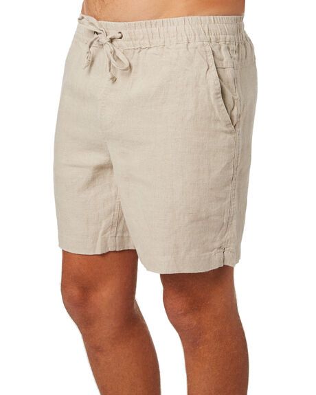 Academy Brand Riviera Mens Linen Short - Oatmeal | SurfStitch Merida Outfit, Linen Shorts Outfit, Mens Linen Outfits, Mens Linen Shorts, Linen Outfit, French Summer, Mens Linen Pants, Mens Shorts Outfits, Hemp Clothing