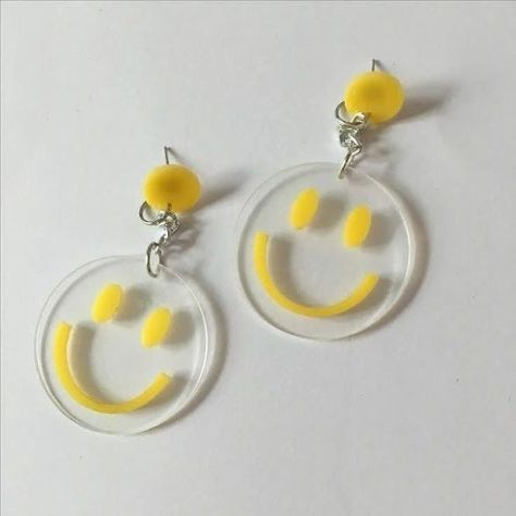 Crazy Earrings, Weird Jewelry, Quirky Earrings, Indie Jewelry, Shrinky Dink, Funky Earrings, Smiley Faces, Funky Jewelry, Earring Ideas