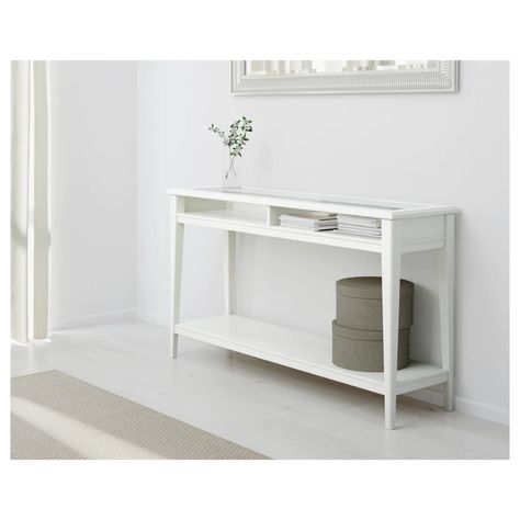 LIATORP Console table - white, glass - IKEA Liatorp Console Table, Ikea Liatorp, Meja Sofa, White Console Table, Hallway Table, White Sofas, Hall Table, Console And Sofa Tables, Wood Console Table