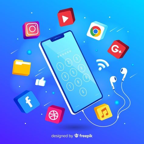 Antigravity mobile phone isometric style | Free Vector #Freepik #freevector #design #technology #template #phone Samsung Galaxy Wallpaper Android, Print Design Template, Adobe Illustrator Tutorials, Phone Mockup, Social Media Apps, Creative Graphic Design, Media Logo, Video App, Marketing Strategy Social Media