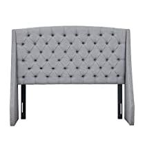 Check this out! King Size Upholstered Headboard, Upholstery Headboard, Button Tufted Headboard, Grey Headboard, King Size Headboard, Silver Nail, Kids Headboard, Standard Bed, Living Room Tv Stand