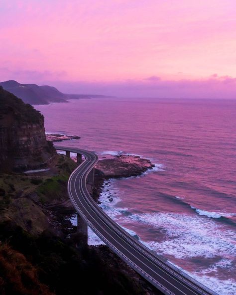 Sea Cliff Bridge near Visit Wollongong, around 90 minutes south of Sydney Sea Cliff Bridge, Sea Cliff, Adventure Aesthetic, Beach Road, Travel Outdoors, Back Road, Travel Stories, Us Travel, Airplane View