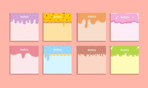 Notepad Template, Planner Themes, Cloud Theme, Note Pad Design, Ice Cream Theme, Cute Planner, Diy Origami, Notes Template, Torn Paper